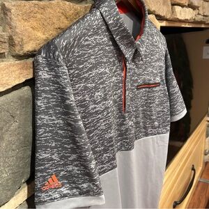 Adidas Gray and Orange Polo Shirt Performance Fabric. Clima cool.‎